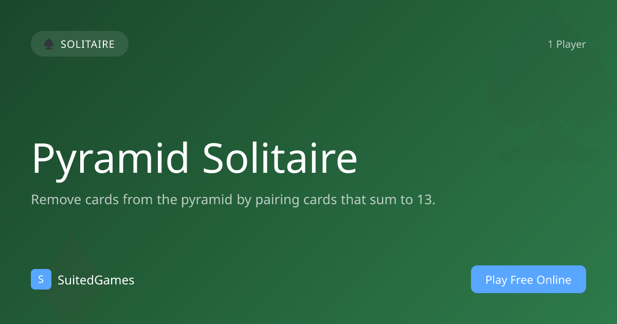 Pyramid Solitaire - Play Online Free | SuitedGames
